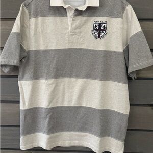 Polo by Ralph Lauren Gray and Cream Striped Polo Shirt